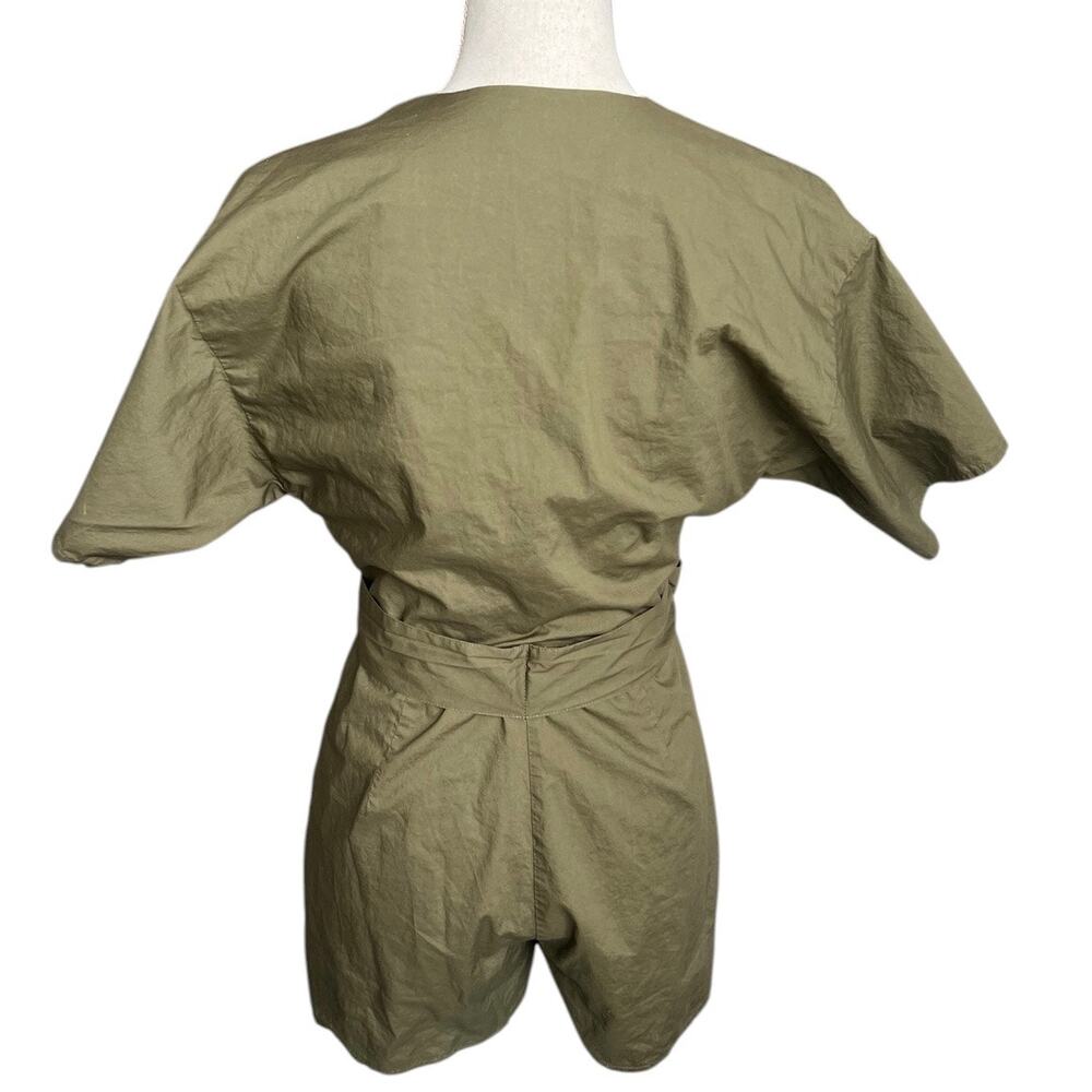 Lovers + friends green romper plunging neckline cotton size small feminine - Picture 8 of 10